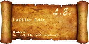 Leffler Edit névjegykártya
